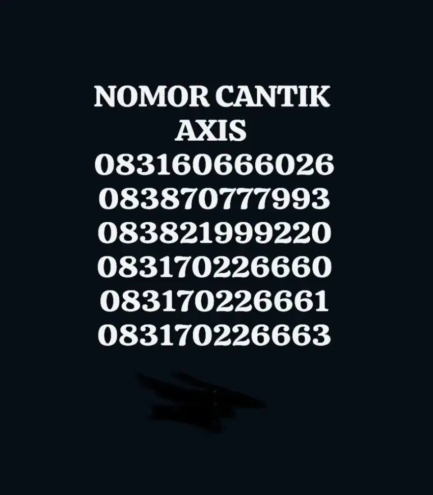 Nomor cantik axis seri rapi