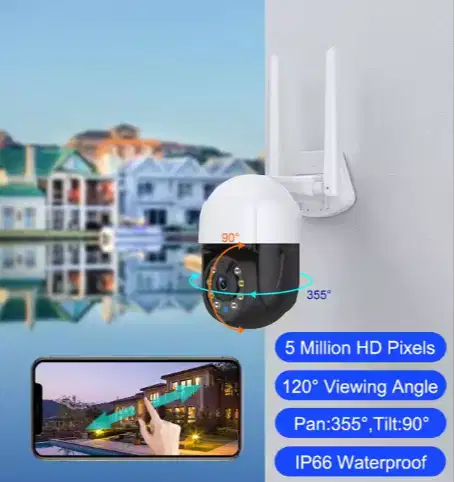 CCTV Keamanan 2MP, Kamera Nirkabel Pendeteksi Manusia AI Zoom Digital