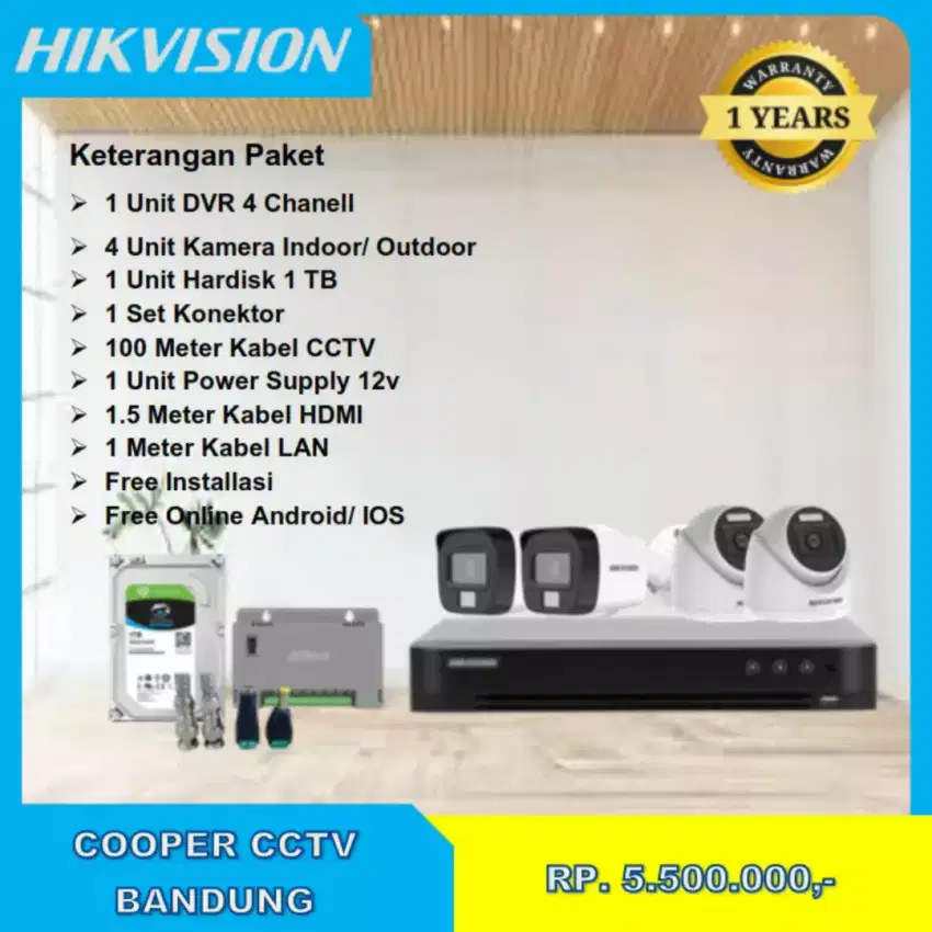 PAKET CCTV HIKVISION 2MP