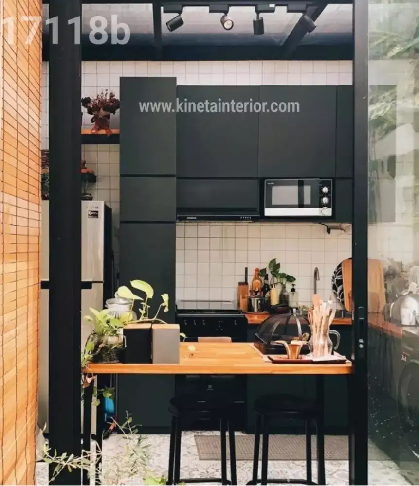 Kitchen set duco charcoal minimalis