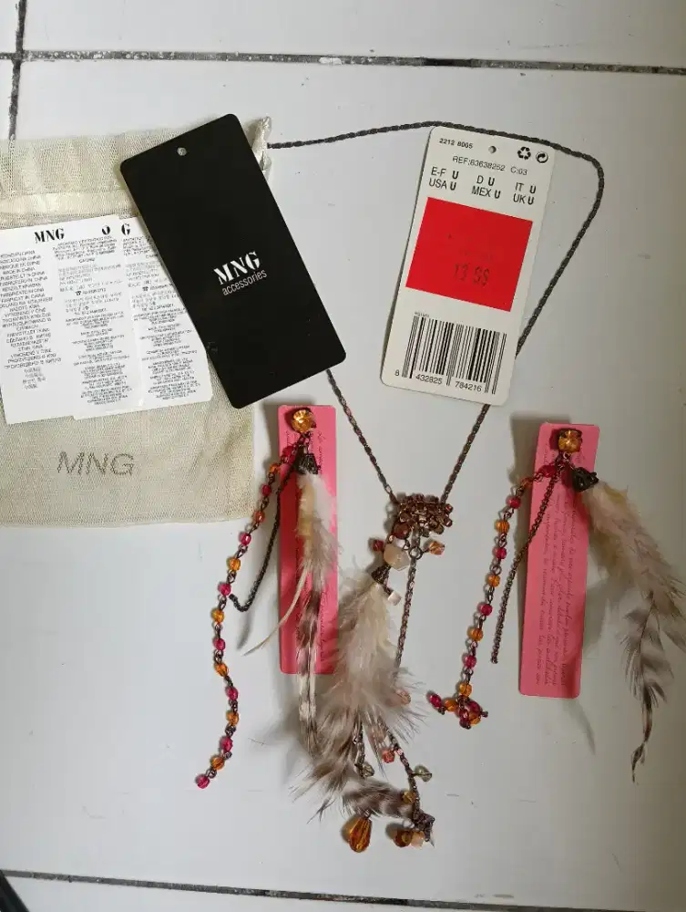 MNG set Ori kalung bulu