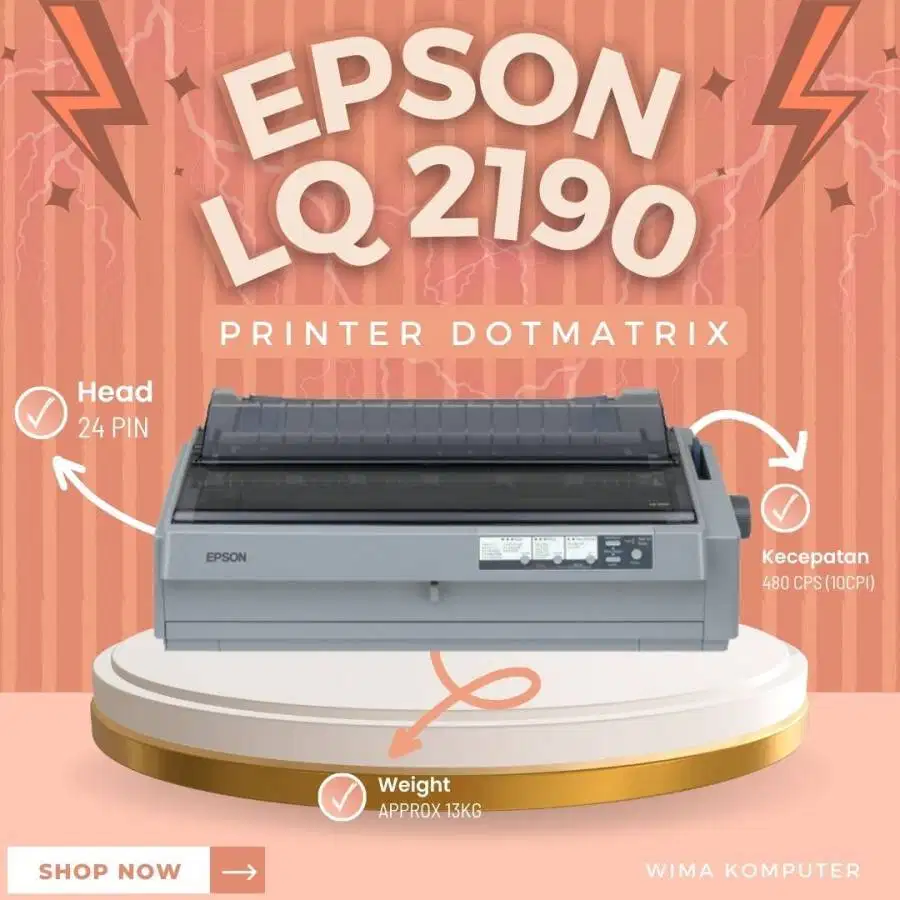 PRINTER DOTMATRIX LQ 2190 FULLSET DUS BARU BERGARANSI (W)