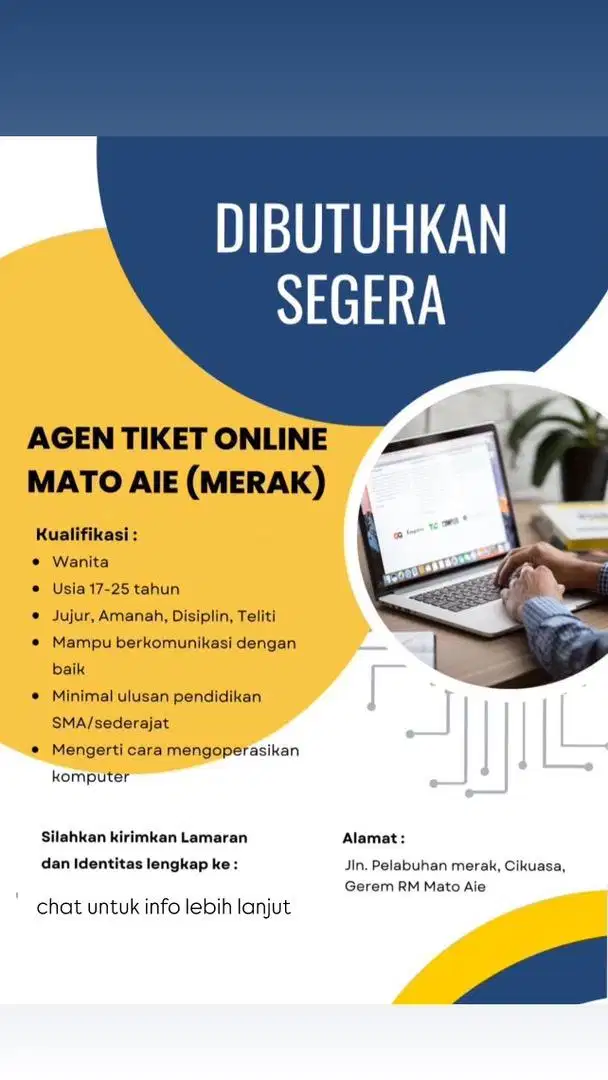 LOWONGAN KERJA AGEN TIKET KAPAL MERAK