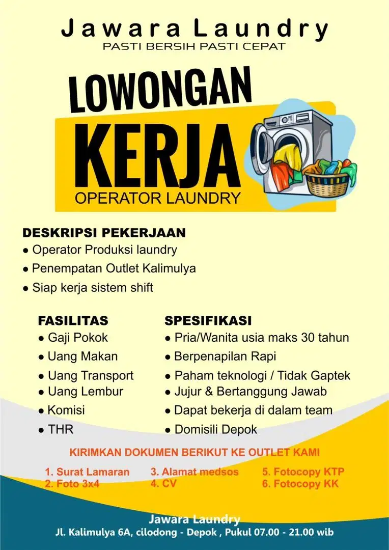 Operator Produksi laundry