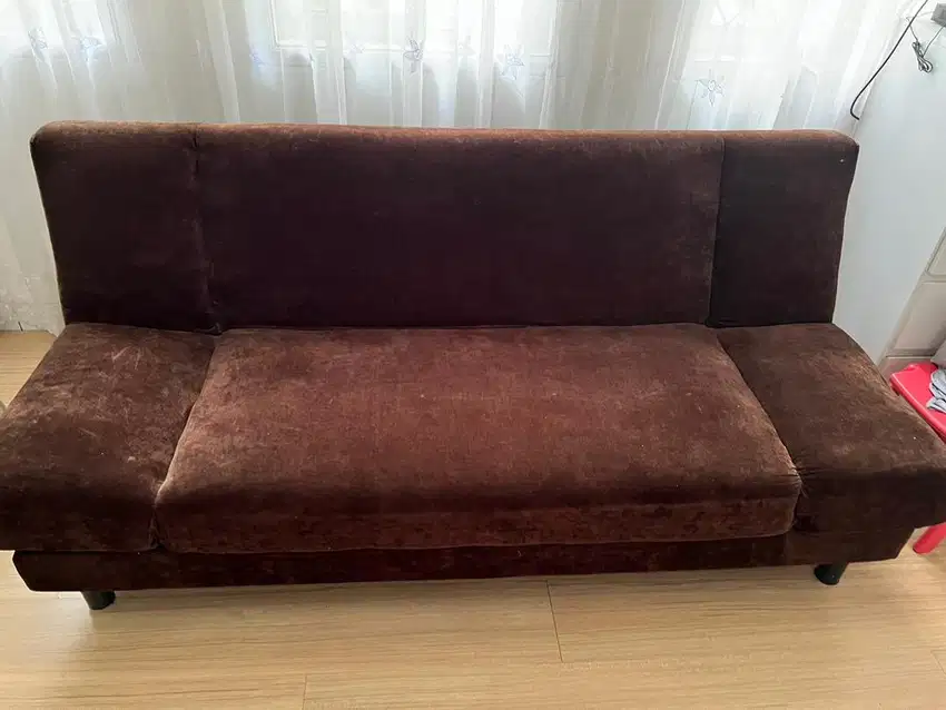 Jual sofa bed warna coklat