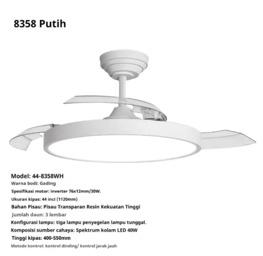 Lampu kipas gantung LED