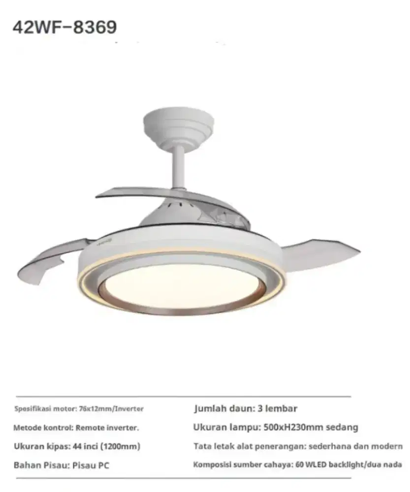 Lampu kipas gantung LED