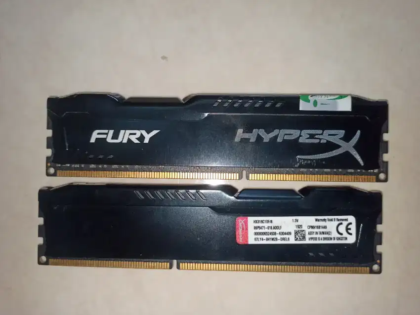 2 PCS MEMORY KINGSTON HYPER-X FURY DDR3 @8GB