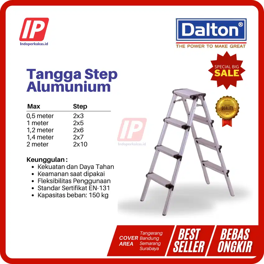 Tangga Lipat Step Dalton Tangga Alumunium Step 0,5 - 1.98 Meter