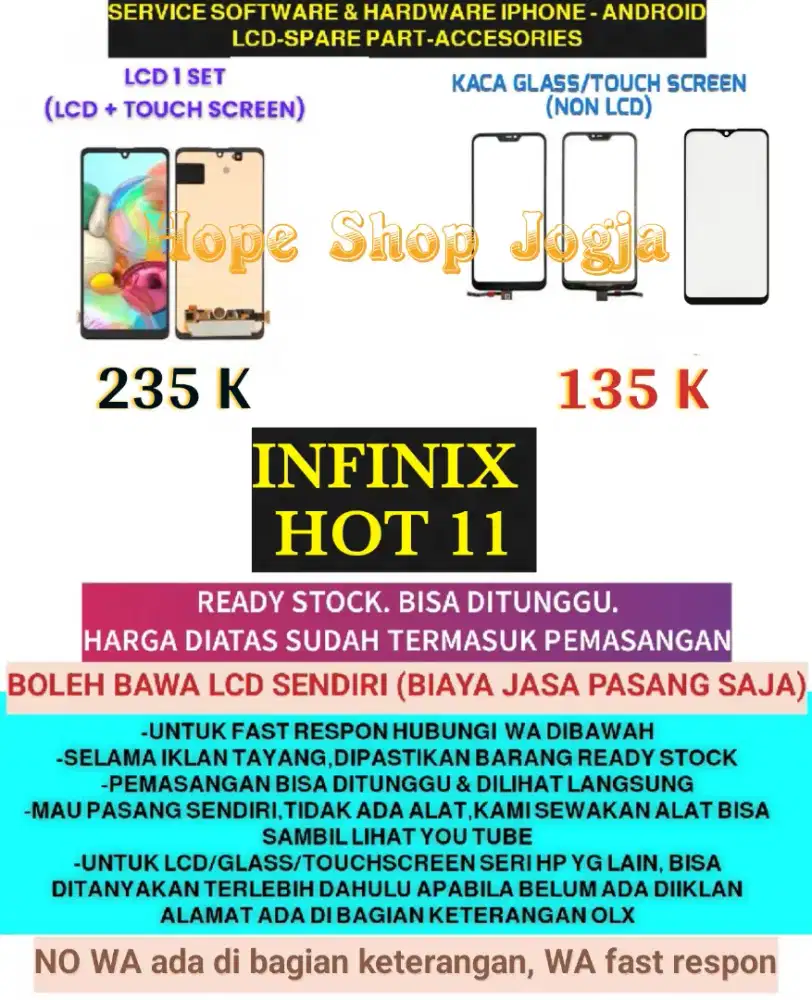 Service HP-Ganti Touchscreen/Baterai-LCD Infinix Hot 11