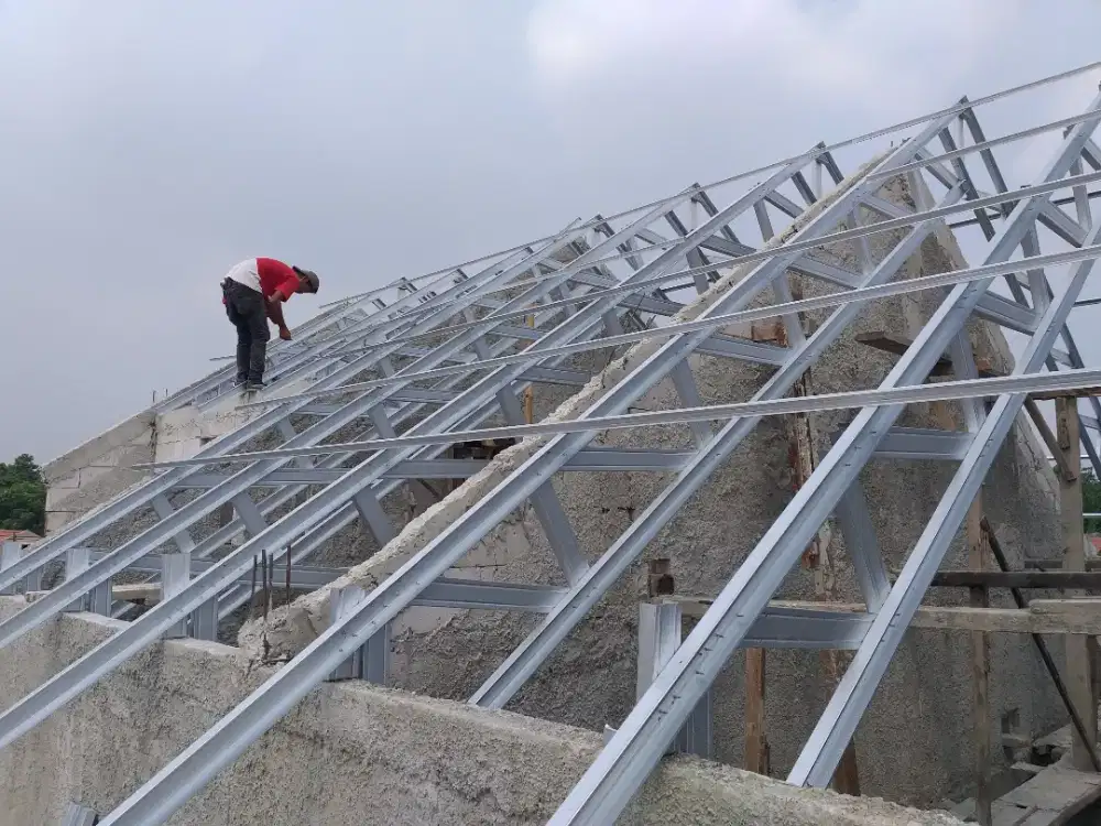 Murah berkualitas pemasangan rangka atap baja ringan