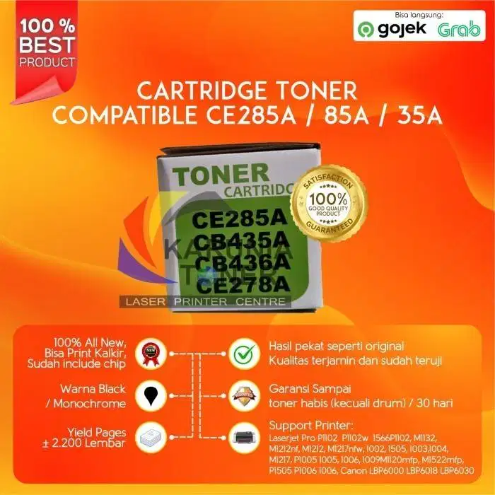 Cartridge Compatible Laserjet 85A ce285a P1100 P1102 P1 Berkualitas