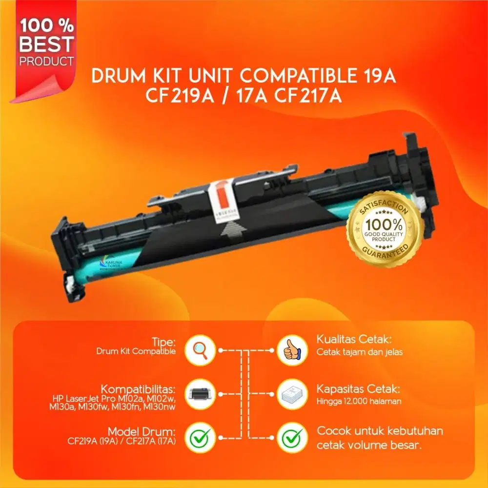 Drum Kit Unit + Chip 19A CF219A 17A CF217A HP Lasejet Pro M102a M130fw