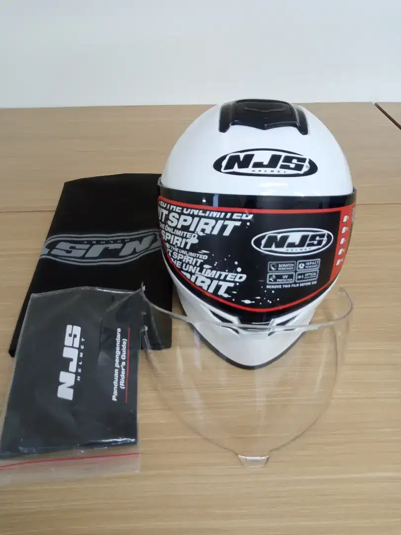 For Sale Helm NJS ZX-1 R Solid White Double Visor SIZE XL