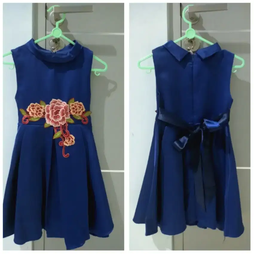 Dress Cheongsam Biru Tua Donker