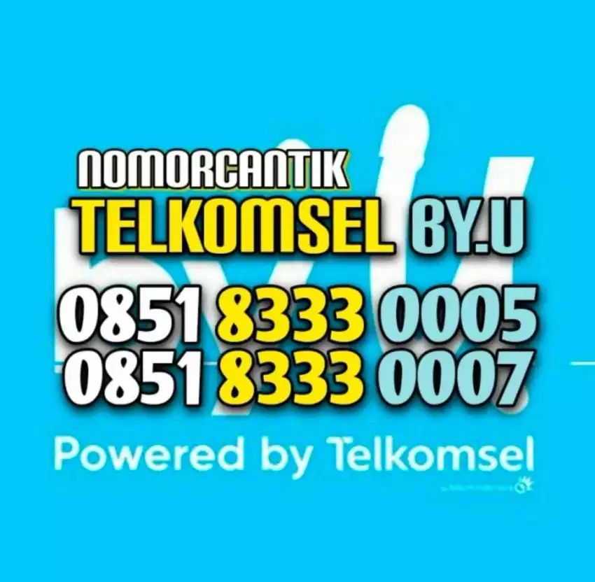 (bisa COD) nomor cantik kartu TELKOMSEL by.U byU HOKI 333 000