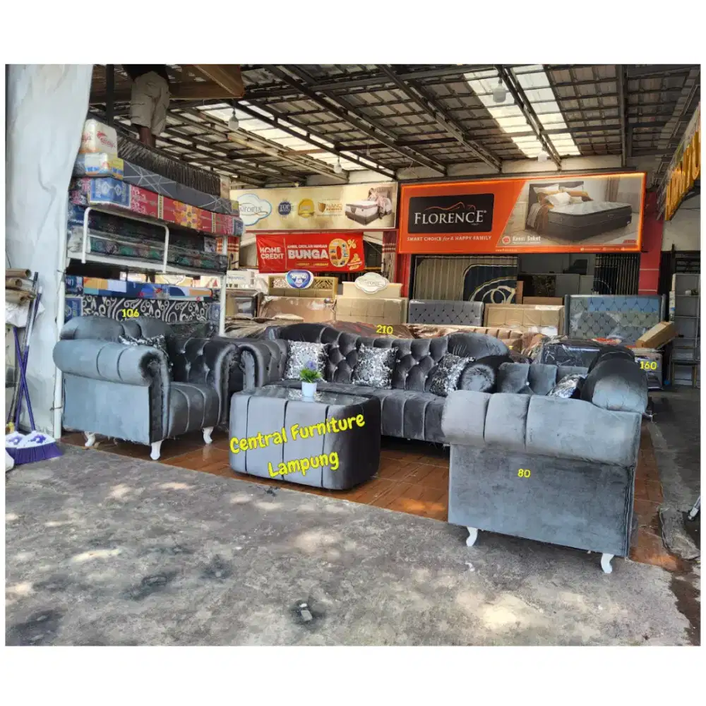 Sofa 321 Pabrik Kain Foxi Abu