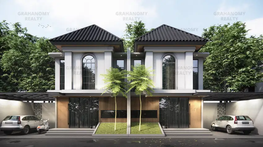 Rumah 2 Lantai Konsep Modern Tropical European di Yogyakarta