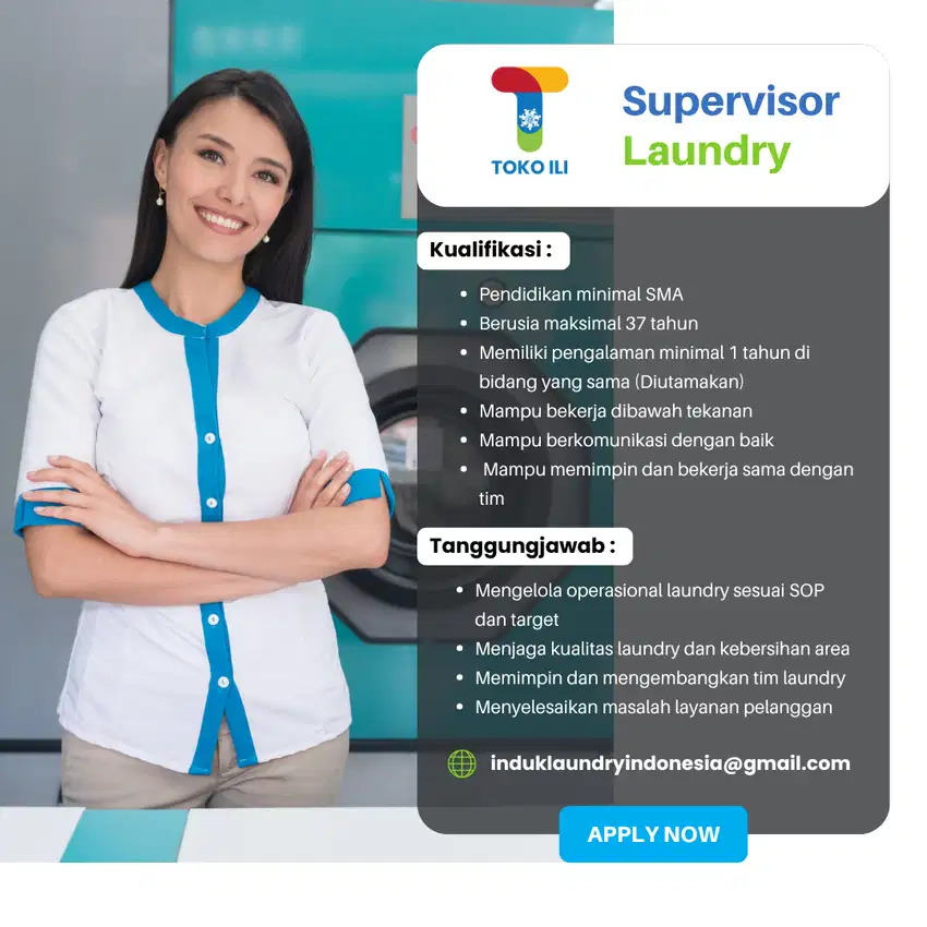 Lowongan Kerja Supervisor Laundry - Toko ILI