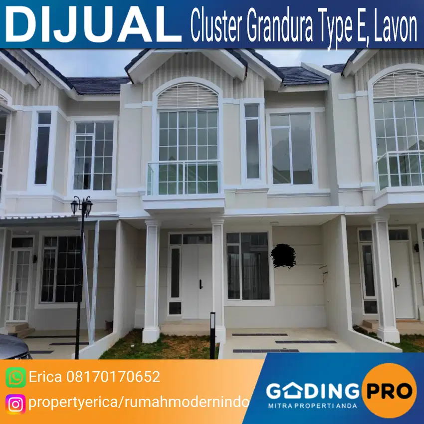 Dijual murah banget rumah cantik modern di Cluster Grandura Type E