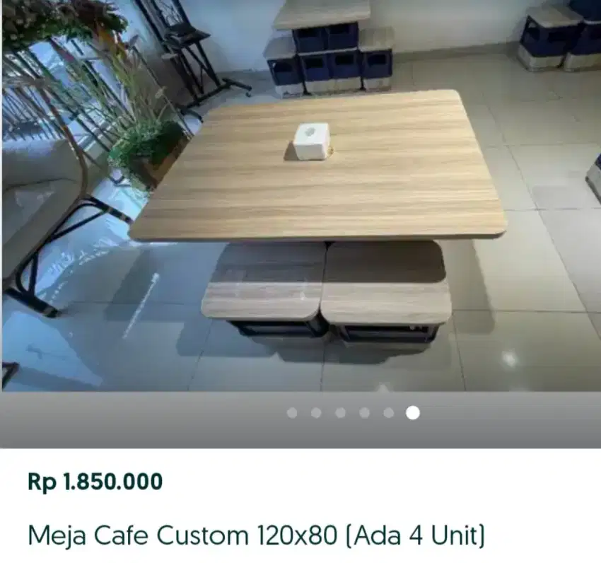 Meja Cafe Custom 120 x 80  = ada 4 unit