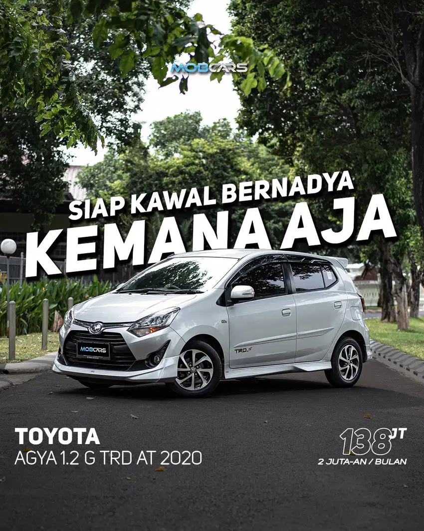 GARANSI MESIN 2TAHUN AGYA TRD AT MATIC 2020 SILVER TOYOTA AGYA MOBCARS