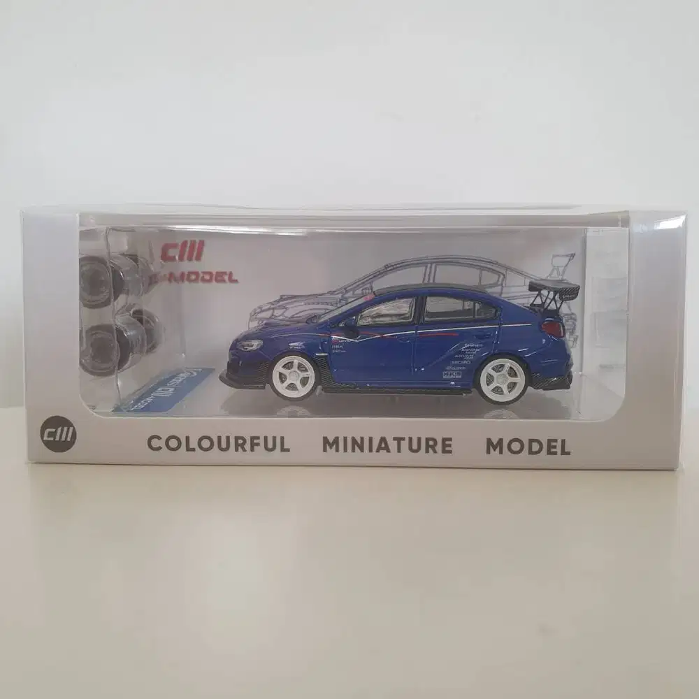 CM Model Subaru VAB WRX STI & S4 Wide Body Kit 1/64 (Blue Biru, Extra)