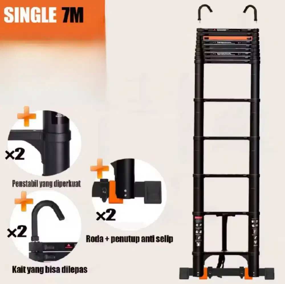 Tangga teleskopik single 7m