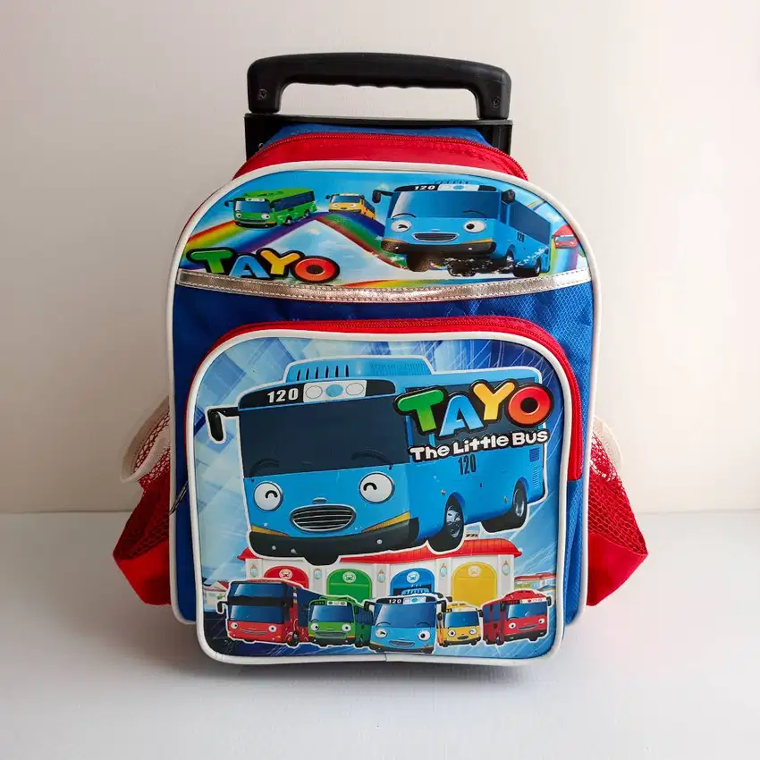 Tas Ransel Sekolah Anak TK Tayo Troley Troli Roda Bekas