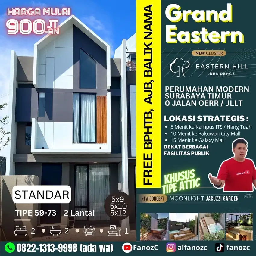 Jual rumah surabaya, grand eastern, perumahan surabaya, rumah, 5x10