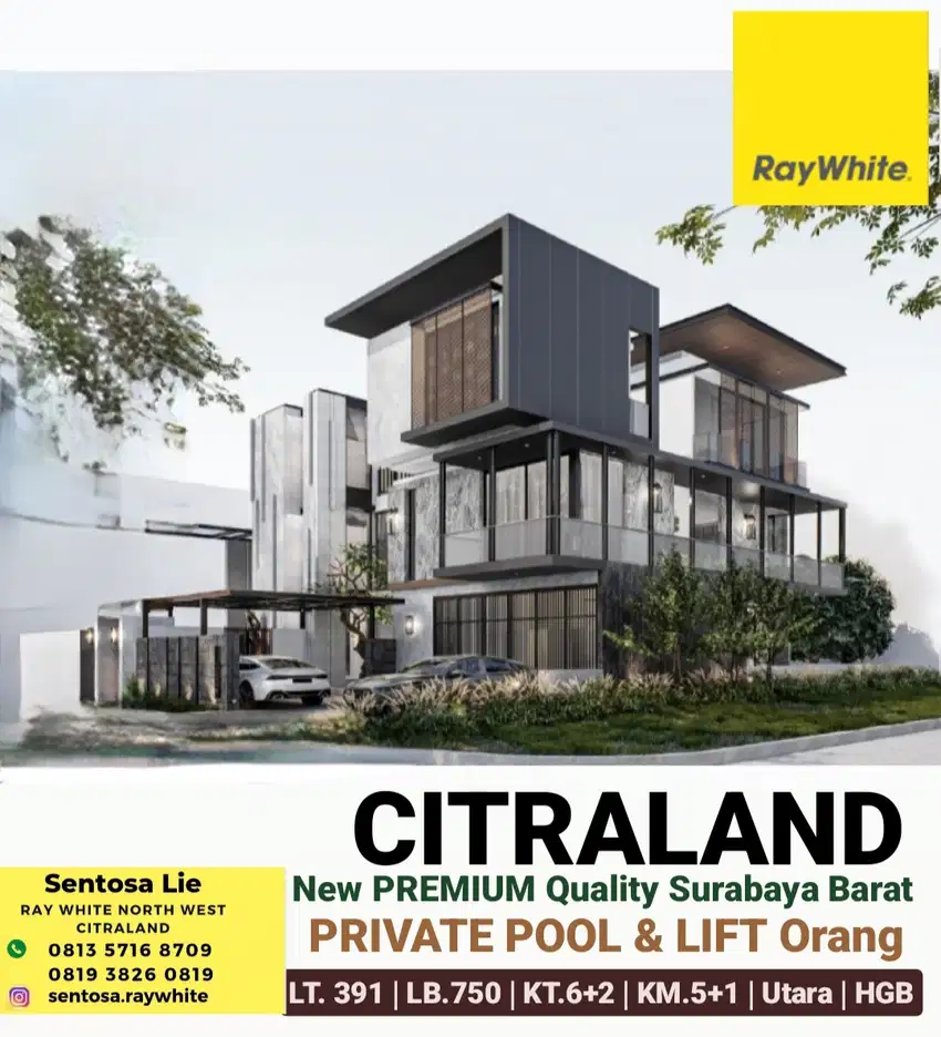 NEW Rumah waterfront Citraland dekat Pakuwon Indah, Graha Family, PTC