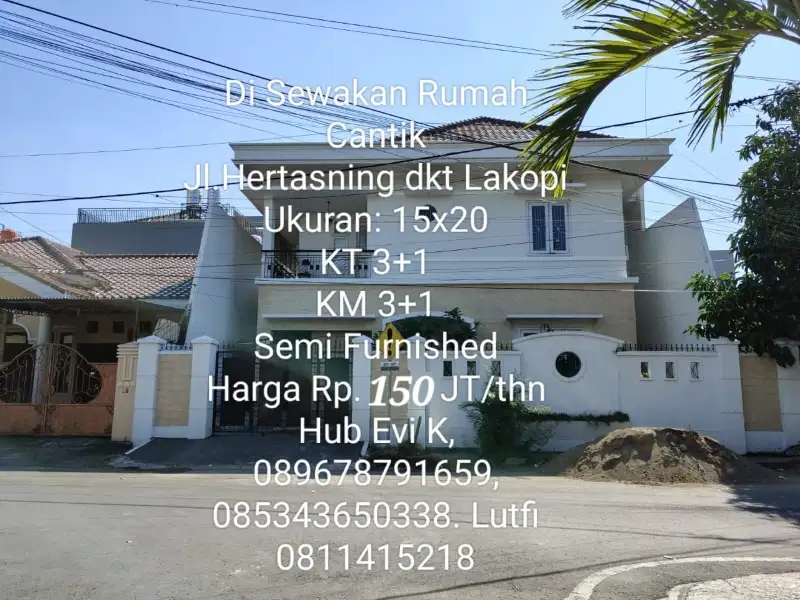 Di Sewakan Rumah Cantiek Tengah Kota, Jl Hertasning, dkt Jl. Pettarani