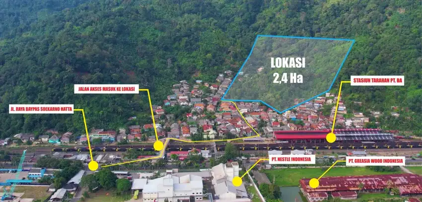 TANAH 2,4 Hektar DIJUAL MURAH VIEW LAUT DPN PERUSAHAAN BUMN BUKIT ASAM