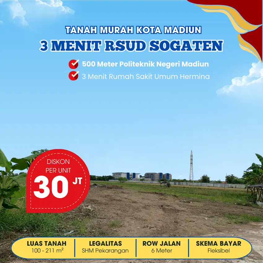 DISKON 30 JUTA LHO KIH |Tanah Murah Belakang Politeknik Negeri Madiun