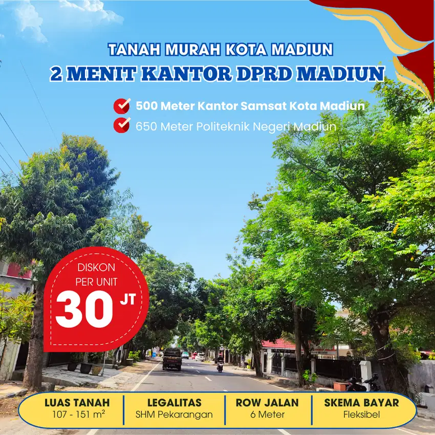 Jual Tanah Murah Madiun Taman, Dekat SMAN 4 Madiun