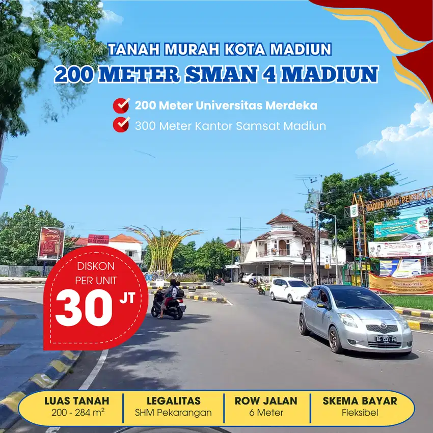 Jual Tanah Murah Madiun Taman, Siap AJB Notaris, Dekat UNMER