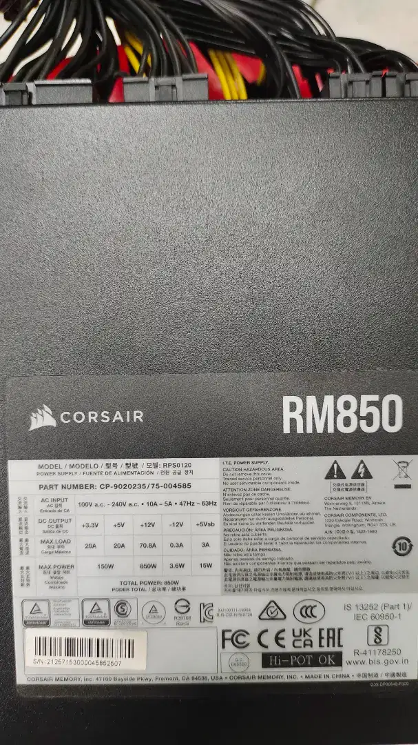 Power supply psu corsair 850watt