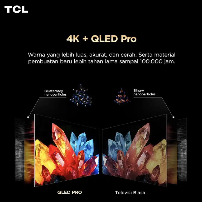 TCL TV 50 QLED Smart TV Android 11 UHD 4K OKNYO HDMI 2.1 MEMC Resmi