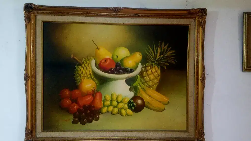 Lukisan buah buahan realisme karya artist, bisa TT barter ajukan saja