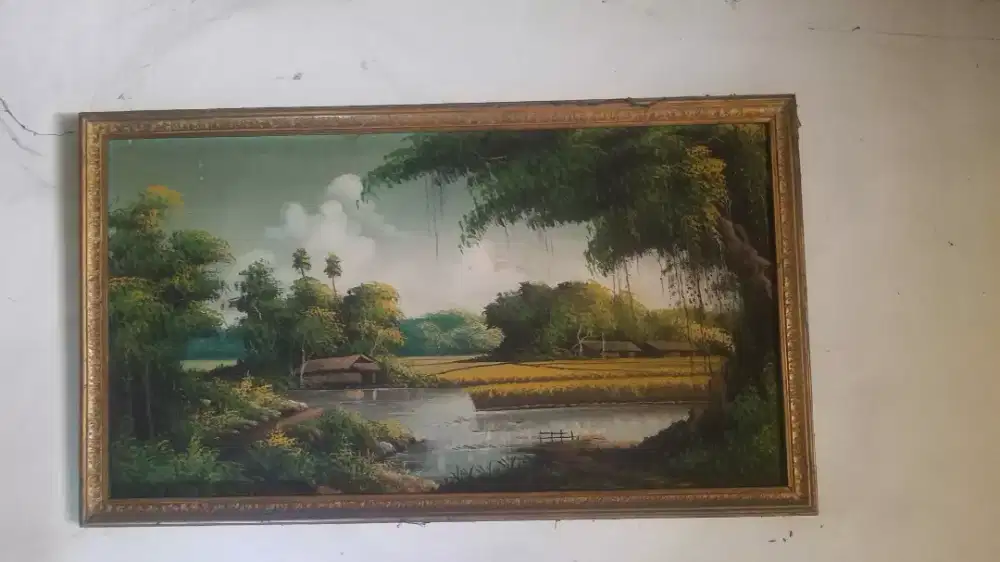 Lukisan pemandangan jadul klasik, bisa TT barter ajukan saja