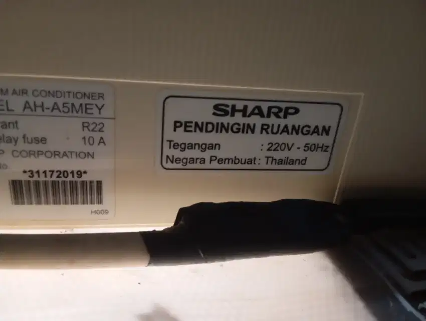 AC sharp 1/2 PK kondisi dingin terpasang