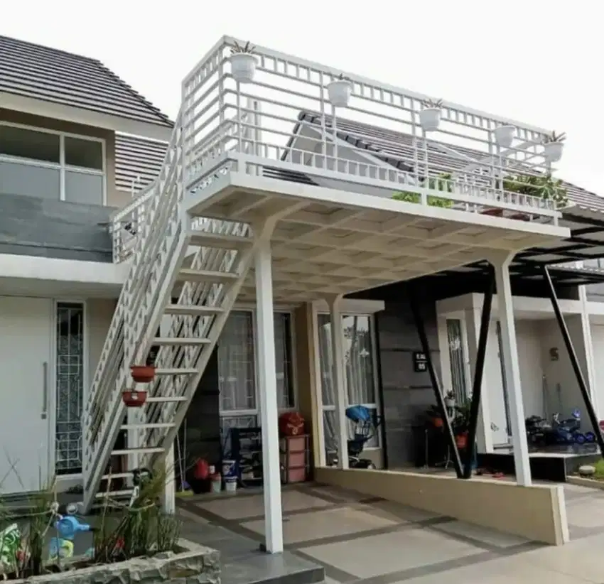 Kanopi balkon , mezzanine, Balkon rumah, kontruksi murah