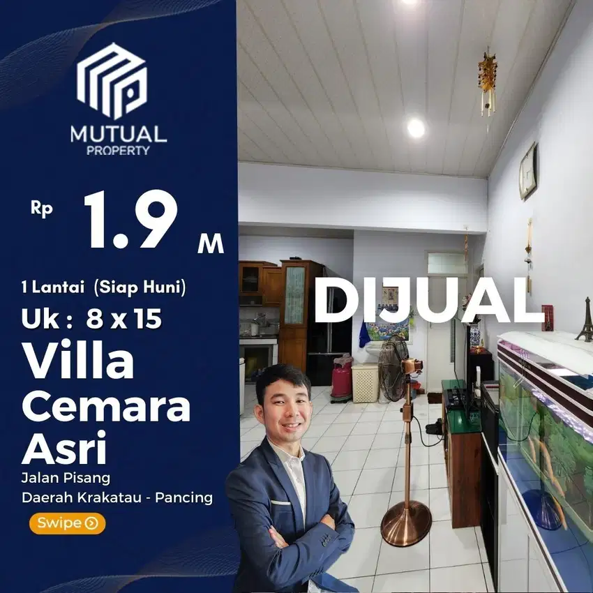 DI JUAL VILLA CEMARA ASRI TYPE 1 LANTAI KONDISI SANGAT TERAWAT