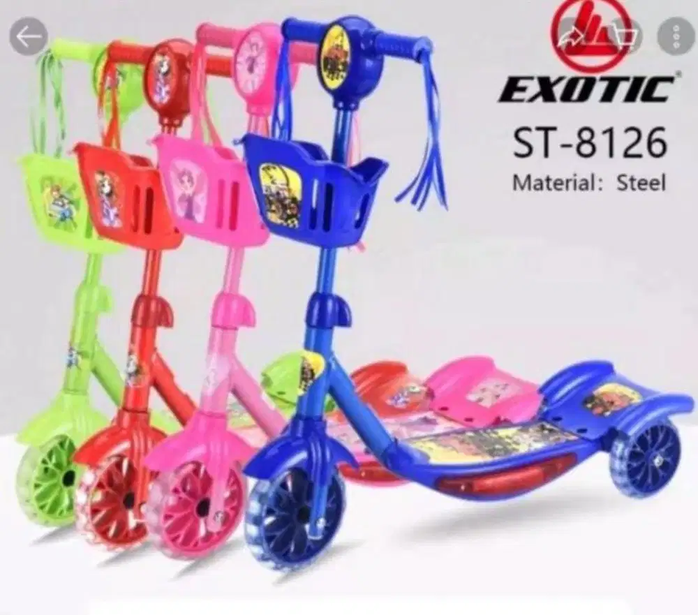 Scooter Keranjang Exotic Roda 3 Otoped