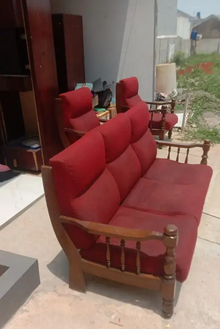 Sofa Kayu Jati Bekas, 1 set