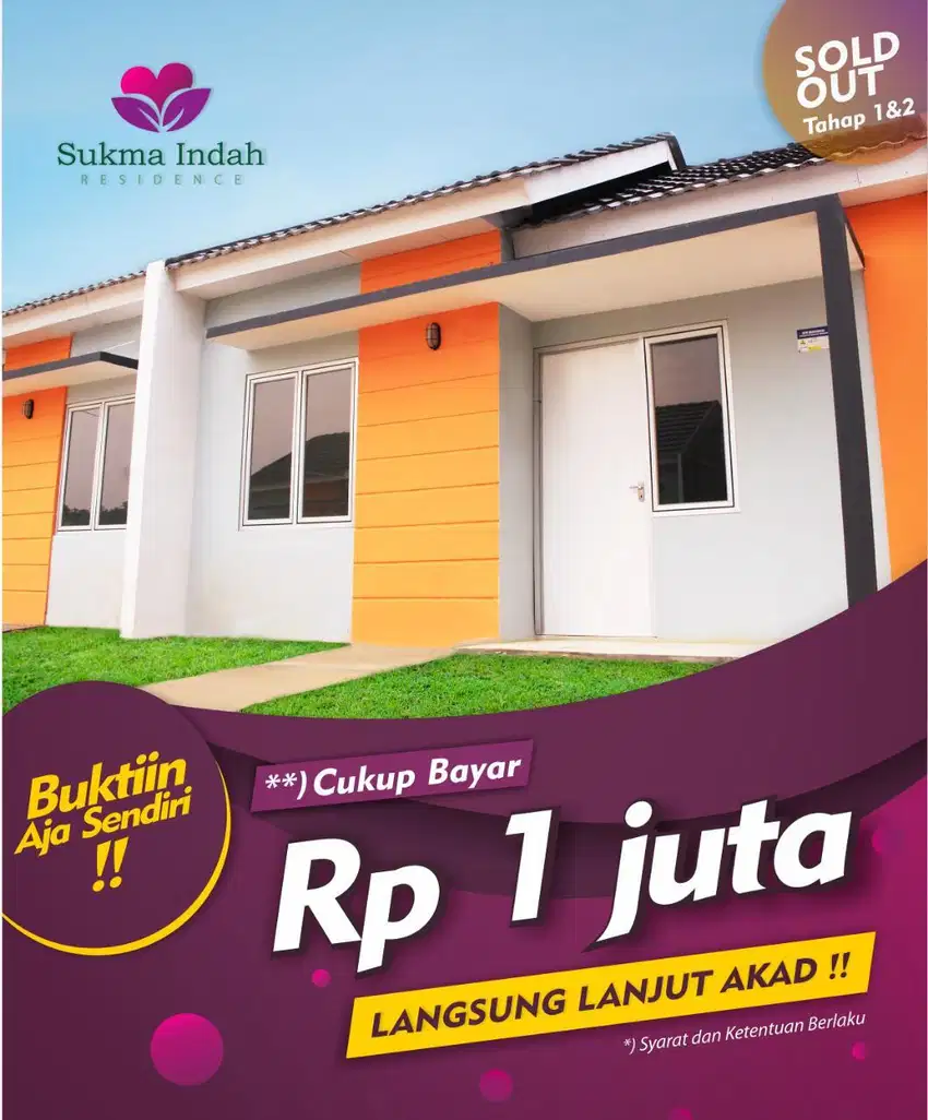 Rumah Subsidi DP 0% 2 Kamar Tidur Sukma Indah Residance Bogor