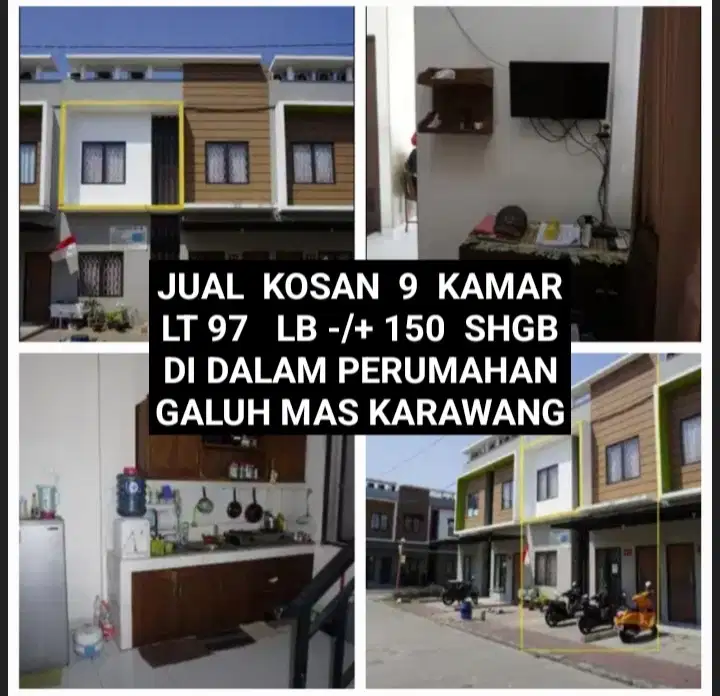 JUAL KOS KOST KOSAN 9 KAMAR DI PERUMAHAN GALUH MAS KARAWANG