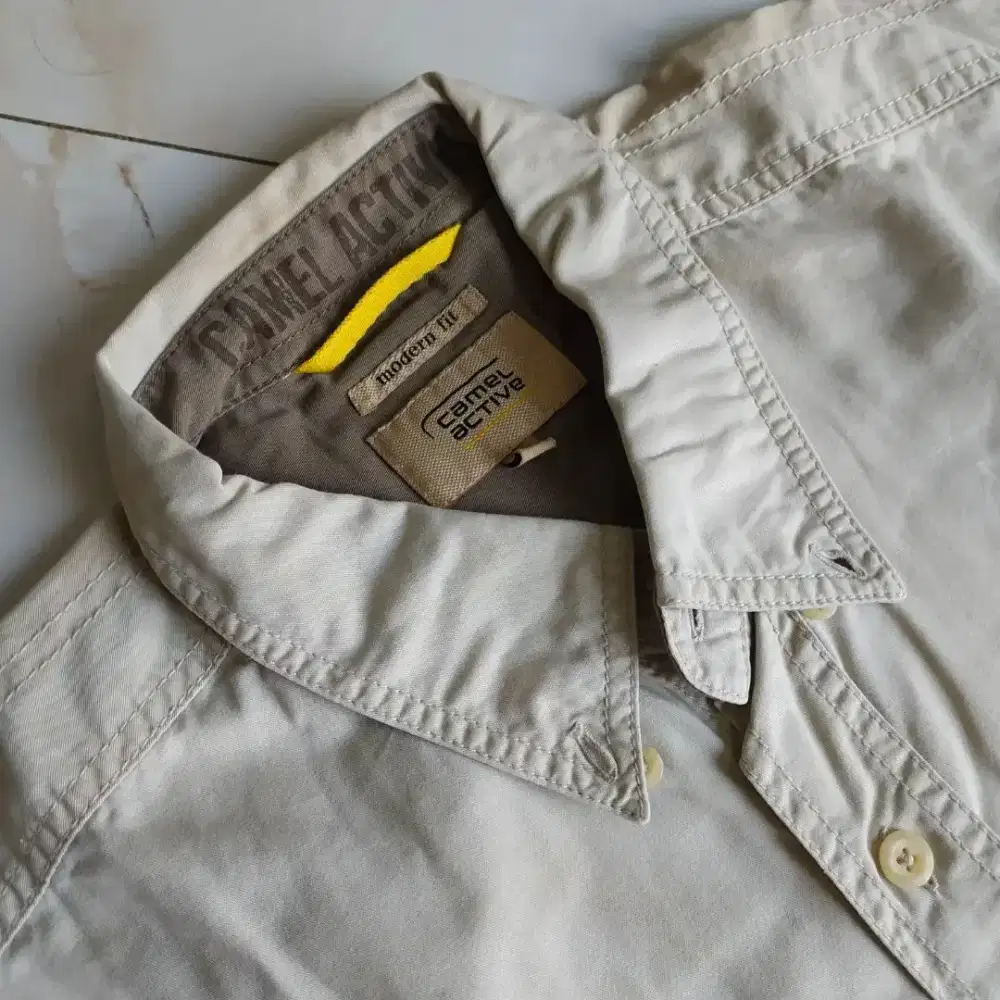 Kemeja pria jumbo camel