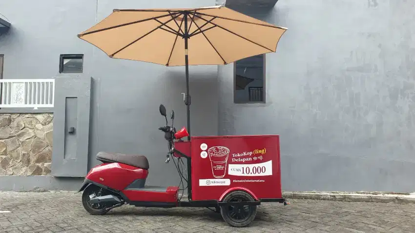 Gerobak Booth Kopi Sepeda Listrik Custom