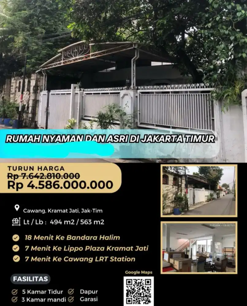 Dijual Rumah Siap Huni Cawang Kramat Jati